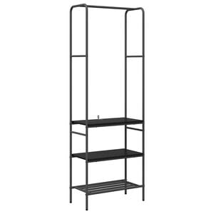 vidaXL Suport pentru H&acirc;rtie Stejar Negru 60 x 30 x 171 cm