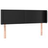 vidaXL Tăblie de pat cu aripioare negru 147x16x78/88cm piele ecologică