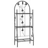 vidaXL Suport de plante, 3 niveluri, negru, 52 x 28 x 128 cm, fier