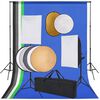 vidaXL Set studio foto cu lumini softbox, fundal și reflector