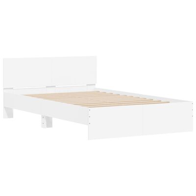 vidaXL Cadru de pat cu tăblie, alb, 120x190 cm