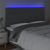 vidaXL Tăblie de pat cu LED, gri &icirc;nchis, 200x5x118/128 cm, textil