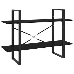 vidaXL Bibliotecă cu 2 rafturi, negru, 100x30x70 cm, PAL