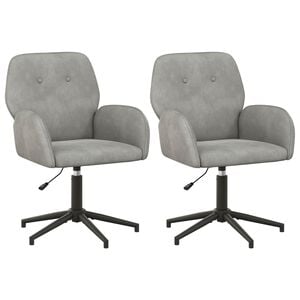 vidaXL Scaune birou cu rotire 2 buc. 54 x 55 x 90 cm Gri deschis