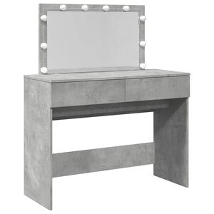 vidaXL Masă de toaletă cu LED, gri beton, 100x40x120 cm