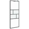 vidaXL Zid de duș walk-in Negru 80 x 195 x 0,5 cm Sticlă și Aluminiu