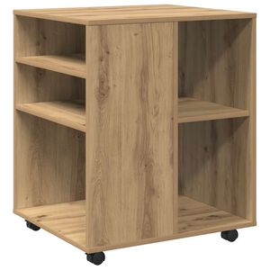 vidaXL Dulap cu roți, stejar artizanal, 60x53x72 cm, lemn prelucrat