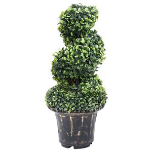 vidaXL Plantă artificială de cimișir cu ghiveci, verde, 59 cm, spirală