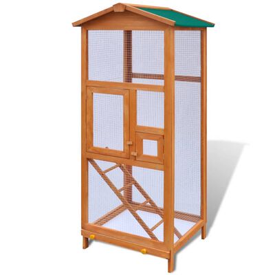 vidaXL Cușcă de exterior păsări adăpost animale mici, cu 2 uși, lemn