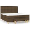 vidaXL Pat box spring cu saltea, maro &icirc;nchis, 160x200 cm, textil