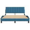 vidaXL Cadru de pat fără saltea, Hanko, albastru, 140x190 cm, catifea