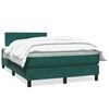 vidaXL Pat box spring cu saltea, verde &icirc;nchis, 120x210 cm, catifea