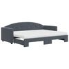 vidaXL Pat de zi cu extensie și saltele gri &icirc;nchis 80x200 cm catifea