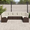 vidaXL Set de canapele pentru grădină 9 pcs maro și alb Rattan poli