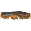 vidaXL 11 buc. Set de canapele de exterior Lemn Solid de Acacia Maro