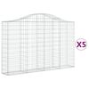 vidaXL Coșuri gabion arcuite 5 buc, 200x30x120/140 cm, fier galvanizat