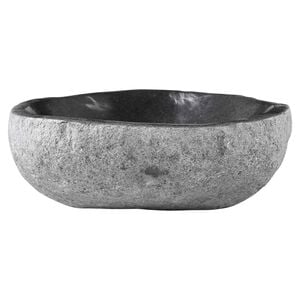 vidaXL Chiuvetă Oval Gri (32-37) x (27-30) x 12 cm Pietriș de R&acirc;u