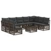 vidaXL Set de canapele pentru grădină 10 pcs Gri poliratan