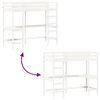 vidaXL Cadru pat supraetajat cu birou, alb, 75x190 cm, lemn masiv pin