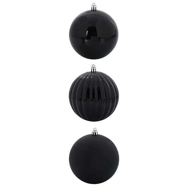 vidaXL Set de Globuri de Crăciun 3 pcs Negru Plastic