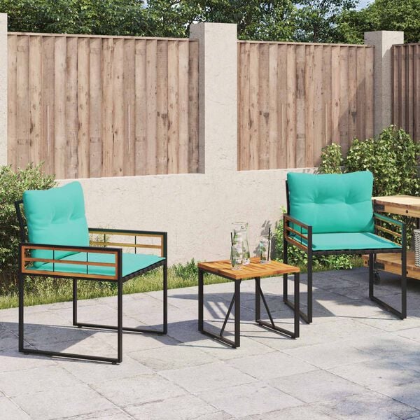 vidaXL Set de Mobilier pentru Exterior cu pernă 3 pcs Turcoaz