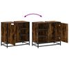 vidaXL Dulap pentru chiuvetă de baie stejar afumat 65x33x60 cm lemn