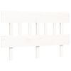 vidaXL Cadru de pat cu tăblie, 140x190 cm, alb, lemn masiv