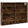 vidaXL Dulap cu vitrină, stejar fumuriu, 80x8,5x58 cm, lemn prelucrat