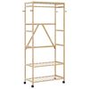 vidaXL Suport pentru haine cu rafturi și roți 90x40x179,5 cm bambus