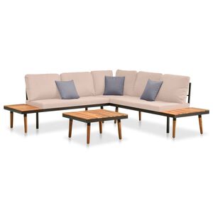vidaXL Set mobilier de grădină cu perne, 4 piese, lemn masiv de acacia