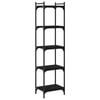 vidaXL Bibliotecă cu 5 niveluri, negru, 40x30x154 cm, lemn prelucrat