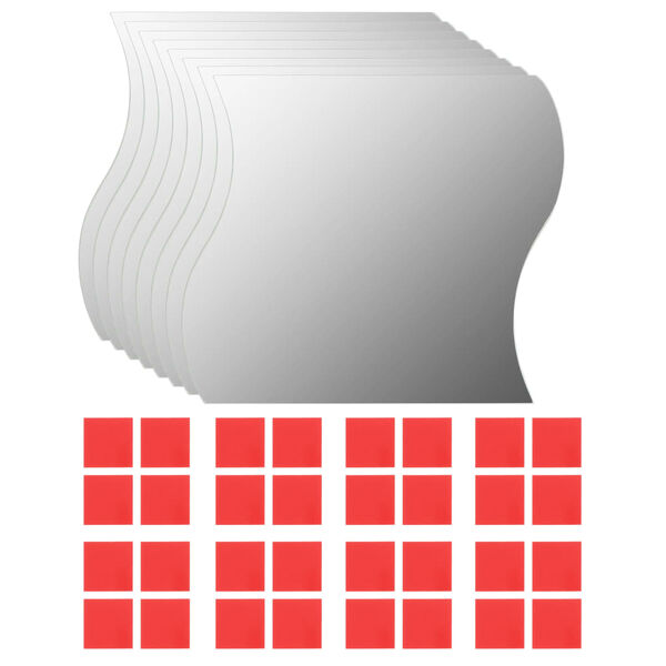 vidaXL Oglinzi de perete, 8 buc, 20 x 20 cm, sticlă ondulată