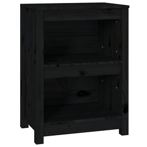 vidaXL Bibliotecă, negru, 50x35x68 cm, lemn masiv de pin