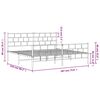 vidaXL Cadru de pat metalic cu tăblie de cap/picioare, alb, 183x213 cm
