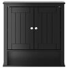 vidaXL Dulap de baie de perete "BERG" negru 69,5x27x71,5 cm lemn masiv