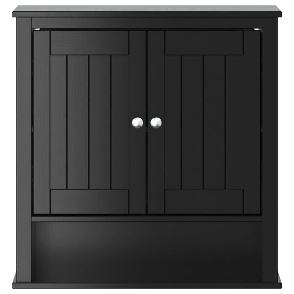 vidaXL Dulap de baie de perete "BERG" negru 69,5x27x71,5 cm lemn masiv