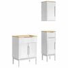 vidaXL Set de mobilier pentru baie FLORO 3 buc. Alb Lemn de pin masiv