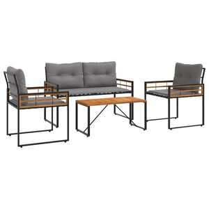 vidaXL Set de Mobilier pentru Exterior 4 buc. Gri deschis