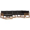 vidaXL Set de canapele de exterior cu pernă 6 pcs Natural și Negru