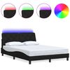 vidaXL Cadru de pat cu LED fără saltea Negru 140x200 cm Material