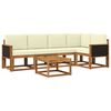 vidaXL Set de canapele de exterior 6 buc. 5-Locuri Natural și Crem