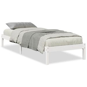 vidaXL Cadru pat foarte lung fără saltea alb 100x220 cm lemn masiv pin