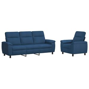 vidaXL Set de canapea 2 pcs albastru Țesătură
