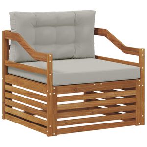 vidaXL Canapea de exterior Lemn Solid de Acacia Natural și gri deschis