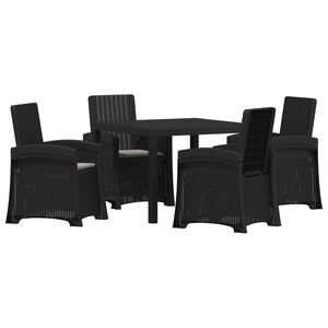 vidaXL Set de masă pentru grădină 5 buc. Antracit, Gri deschis PP