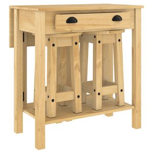 vidaXL Set mobilier de bar, 3 piese, lemn masiv de pin