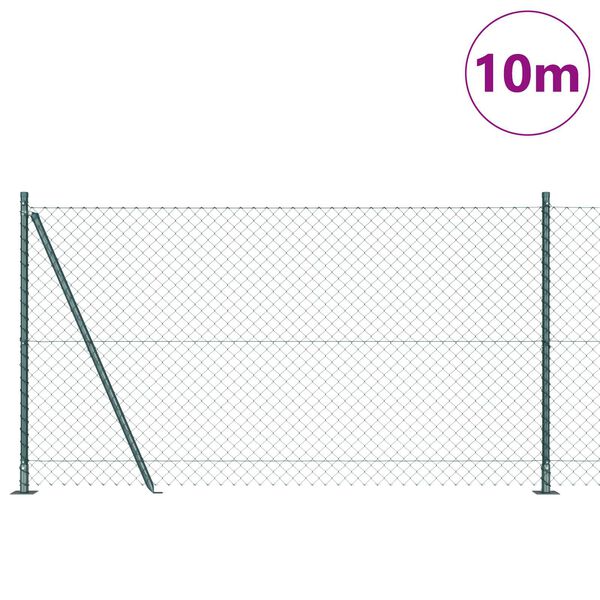vidaXL St&acirc;lp de gard. Verde 10 x 1,2 m (plasă 40 x 40 mm) Oțel și PVC