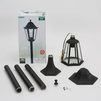 Smartwares Lampă cu stâlp de grădină, 60 W, negru, 175 cm CLAS5000.035