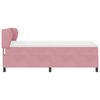 vidaXL Pat cu arcuri cu saltea cu headboard Roz 90 x 190 cm Catifea