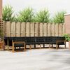vidaXL Set de canapele de exterior cu pernă 7 pcs Natural și Negru